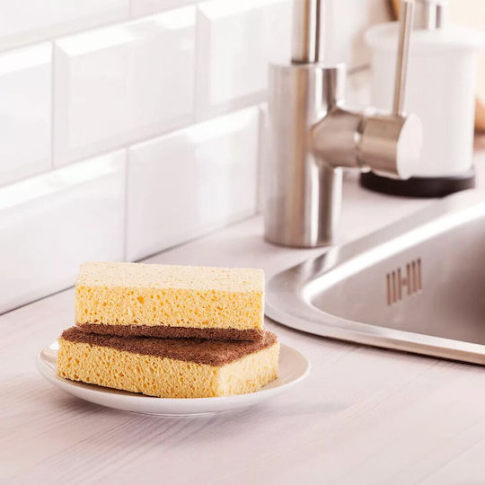 York Eco-Friendly Kitchen Sponge for Dishes Yellow Eco Natural No 035540 2pcs