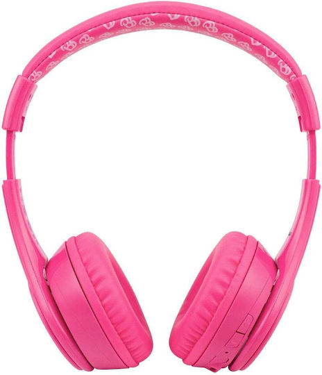 eKids Barbie Bluetooth Wireless On Ear Headphones with Radio with 3 hours of Operation Pink