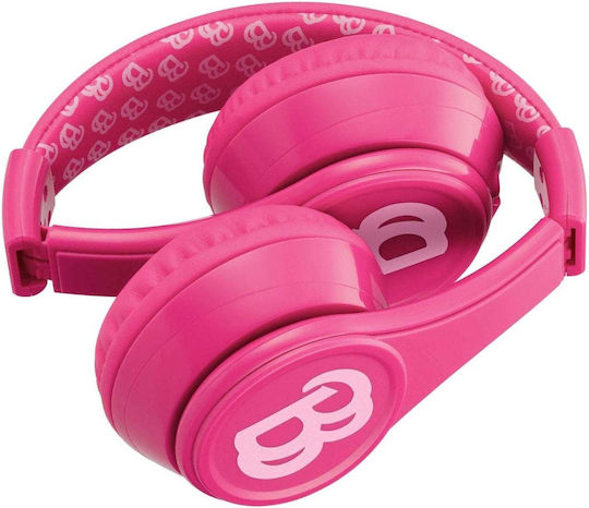 eKids Barbie Bluetooth Wireless On Ear Headphones with Radio with 3 hours of Operation Pink