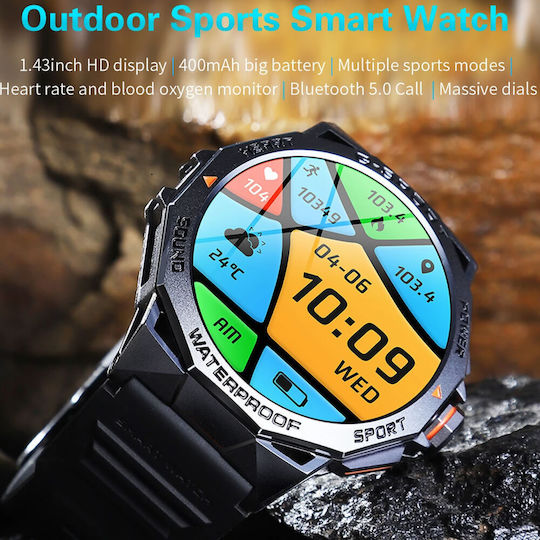 Microwear K62 Smartwatch with Heart Rate Monitor (K62 Orange)