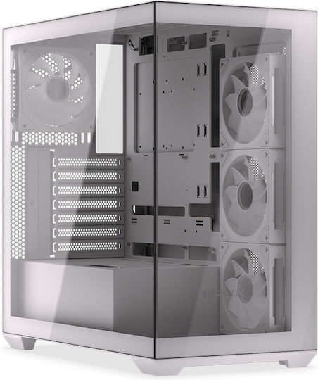 Krux Exo Gaming Midi Tower Κουτί Υπολογιστή με Πλαϊνό Παράθυρο και ARGB Φωτισμό Λευκό