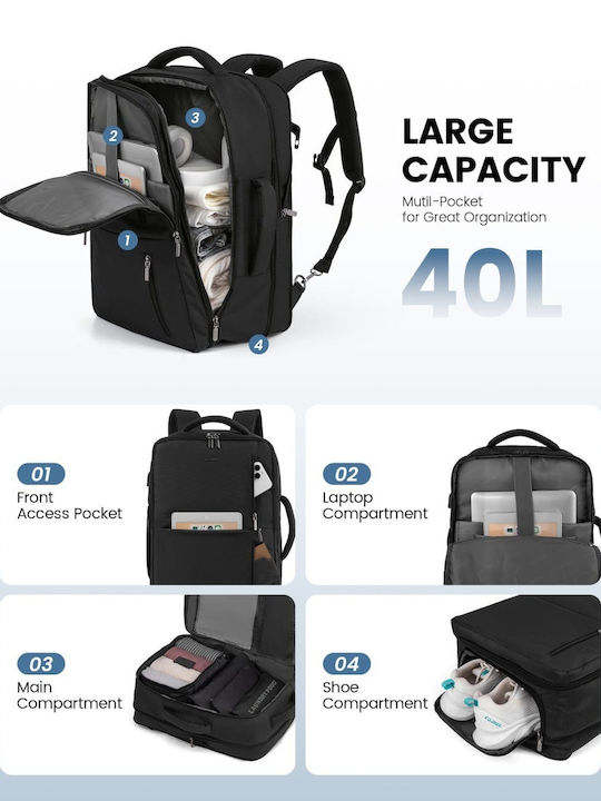 Lovevook Backpack Αδιάβροχο 40lt Μαύρο
