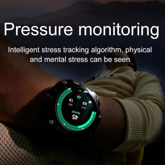 Microwear AK71 Smartwatch with Heart Rate Monitor (Black Gold Steel)