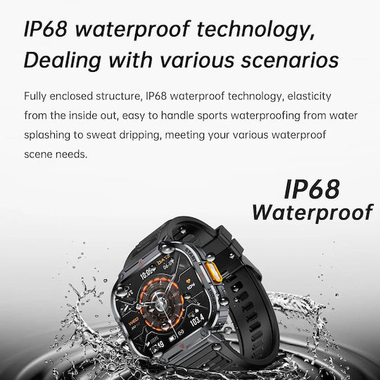 Microwear NX23 Smartwatch με Παλμογράφο (Πορτοκαλί)