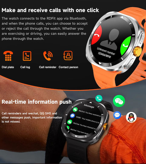Microwear F7 Smartwatch (Schwarz)