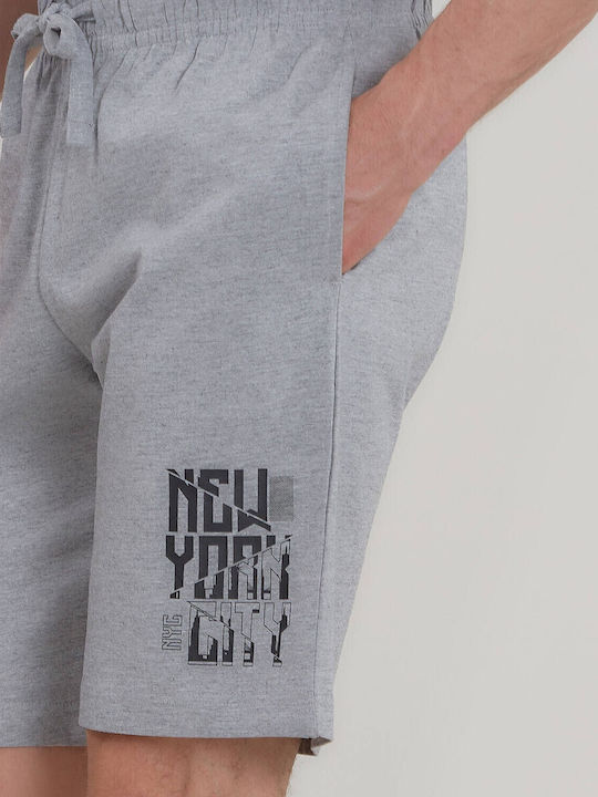 Αθλητική Ανδρική Βερμούδα Grey Mel/black