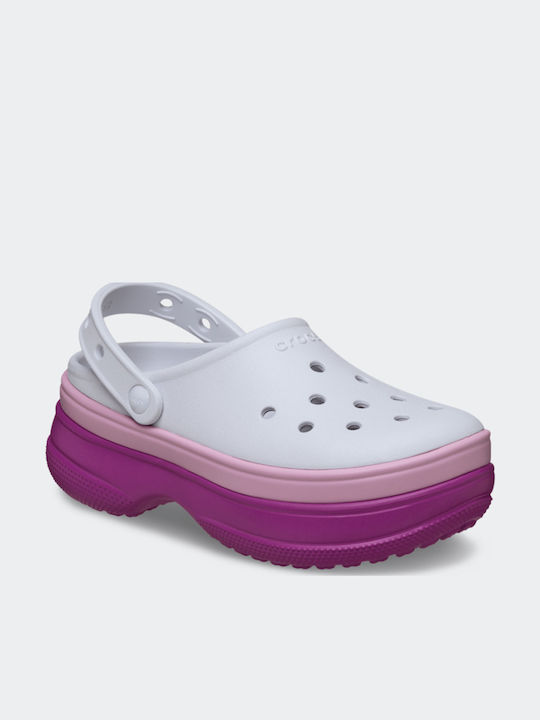 Crocs Classic Stacked Femei Sabot Violet