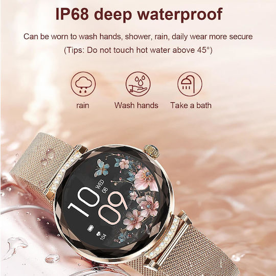 Microwear NX7 Pro Stainless Steel 38mm Smartwatch with Heart Rate Monitor (Silver Steel)