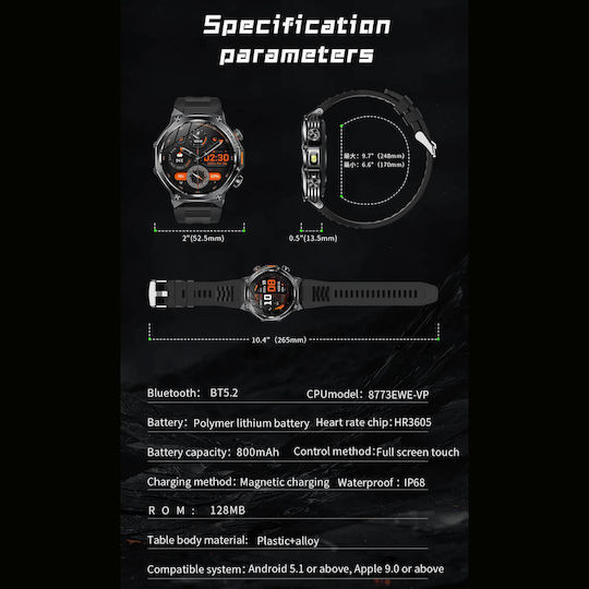 Microwear AK82 Smartwatch (Silber)