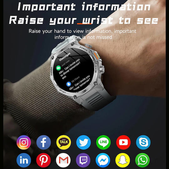 Microwear AK82 Smartwatch (Μαύρο)