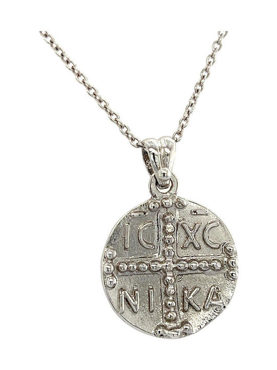 Xryseio Μενταγιόν Κωνσταντινάτο Λευκόχρυσο 14K