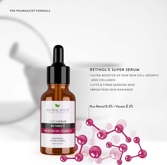 Alpaya Dermaceuticals Super Serum Retinol'E Καταπραϋντικό και Αντι-İmbătrânire Serum Ochi με Ρετινόλη και Vitamina E pentru Strălucire și Tonifiere 30ml