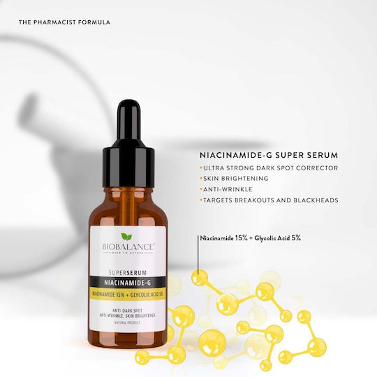 Alpaya Dermaceuticals Super Serum Niacinamidă-G Serum pentru Față cu Vitamina C și Niacinamidă pentru Strălucire 30ml