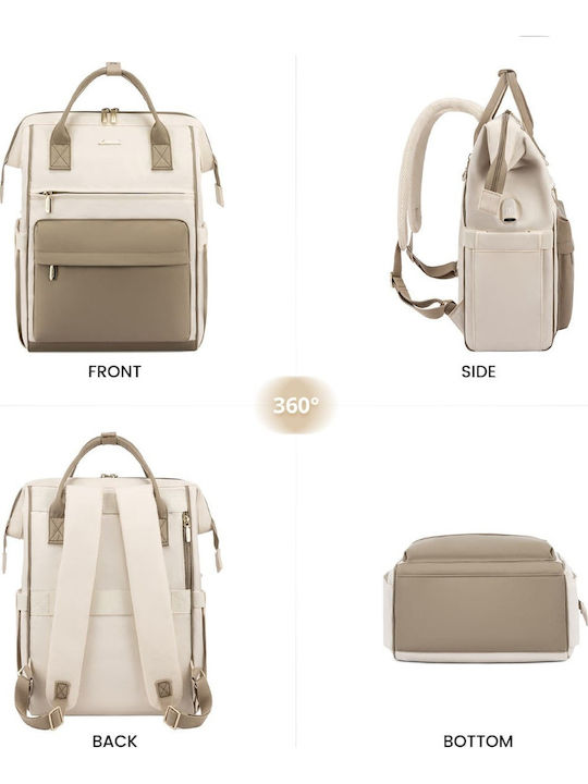 Lovevook Wasserdicht Tasche Rucksack für Laptop 15.6" beige/khaki MB2020