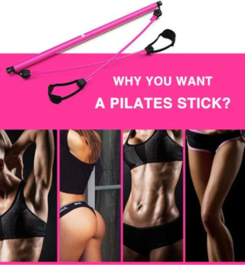 Portable Μπάρα Pilates Ροζ