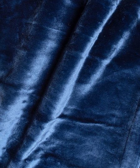 Silk Fashion Κουβέρτα Βελουτέ Υπέρδιπλη 220x240εκ. Μπλε 5206978075407