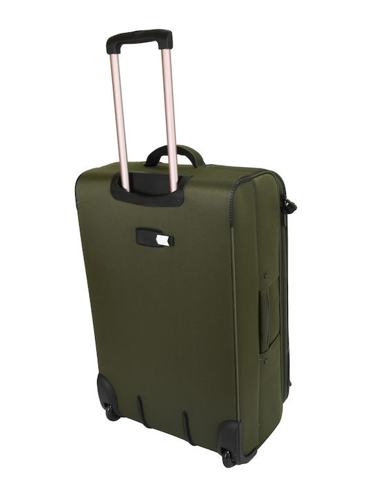 Diplomat Großer The Venice Collection Stoffkoffer Grün mit 4 Rädern Höhe 79cm