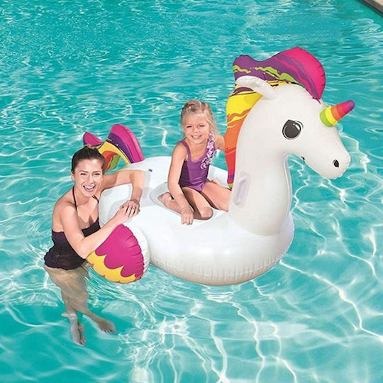 Bestway Kids Inflatable Pool Mattress Unicorn White 155x119cm