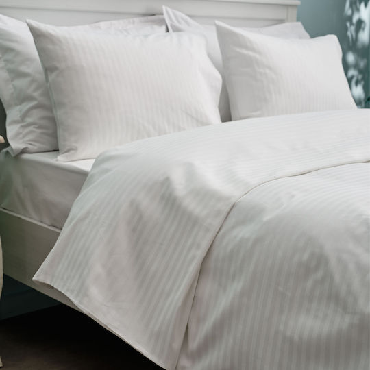 Charalambidis Textiles Satin Kissenbezug-Set White 52x72cm.