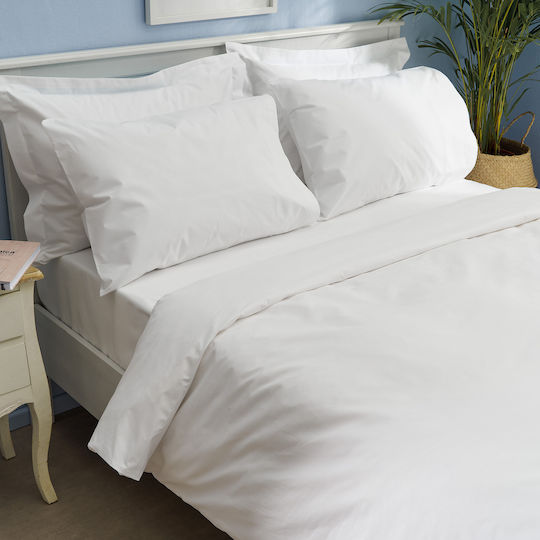 Charalambidis Textiles Bettlaken King Size mit Gummiband 250x270cm. White