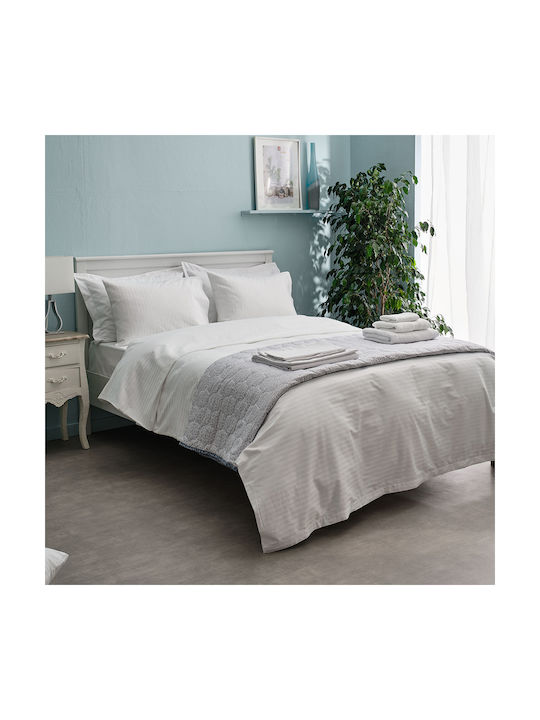 Charalambidis Textiles Satin Pillowcase Set White 52x72cm.