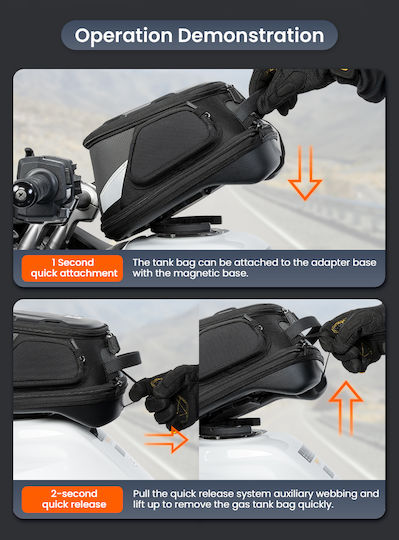 Loboo Tank Bag Μοτοσυκλέτας με Tanklock