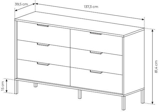 Schlafzimmer Set Chestnut + Anthracite 160x200cm 4Stück