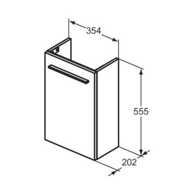 Ideal Standard Шкаф без Мивка Д35.4xШ20.2xВ55см Бежов