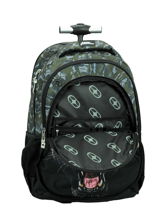 No Fear School Trolley Bag for Elementary with Water Bottle Holder Multicolour 30lt 33 x 28 x 48cm