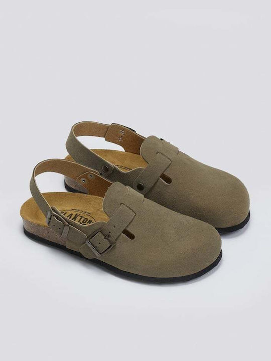 Afelpado Anatomical Leather Women's Slippers Green