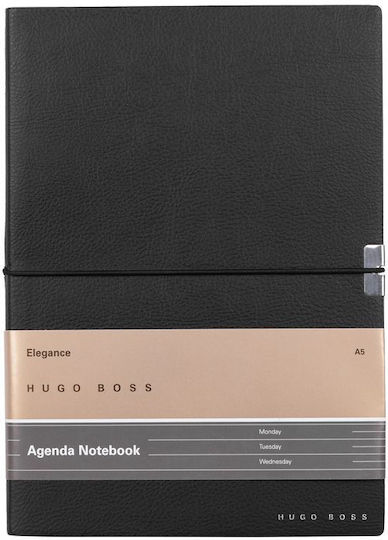 Boss Elegance Storyline Notebook A5 Ruled with Elastic Black