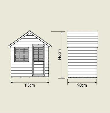Multifunctional Wooden Kids Playhouse Garden Brown 118x90x146cm