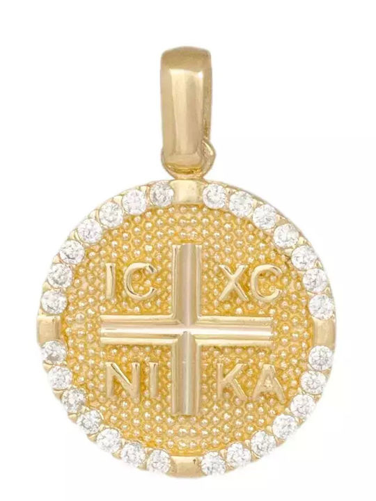 Μενταγιόν με τον Ιησού Χριστό Χρυσό 14K