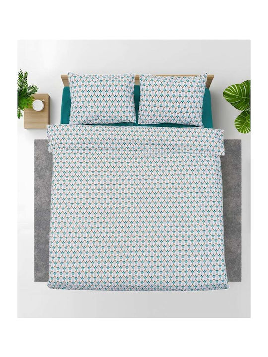 Heinner Set Huse Pentru Pilote 100% Bumbac 180x200cm Semidublu Cu 2 Fețe De Pernă & 1 Cearceaf Albastru