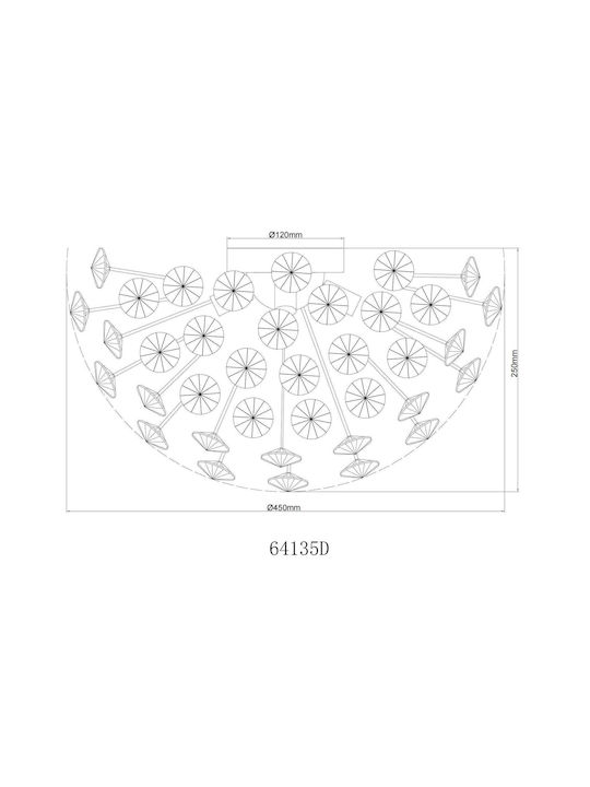 Globo Lighting Πλαφονιέρα Οροφής Διάφανη με Ενσωματωμένο LED