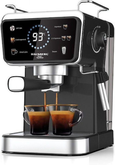 Hausberg Automat de Espresso 1350W Presiune 20bar pentru Cappuccino Argintie HB3730IN