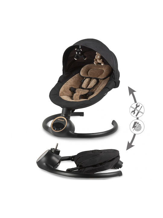 Kidwell Electric Relax pentru Bebeluși Leagăn Reve Black Gold pentru Copil până la 9kg