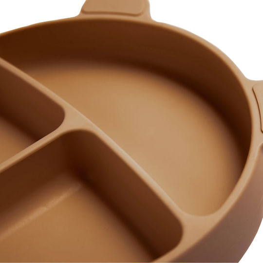 Kidnort Baby Food Plate made of Silicone Brown