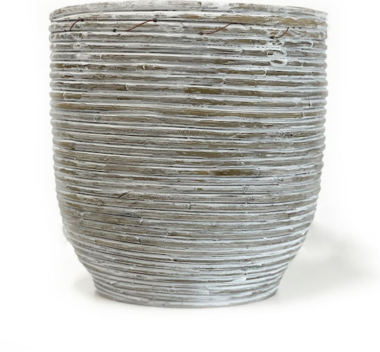 White Plant Pot 100% Natural Rattan Stripe Φ24cm White Plant Pot 100% Natural Rattan Stripe Φ24cm