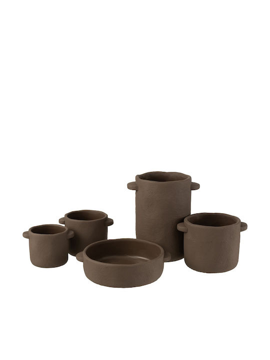 Pflanzentopf Gustave Flat 27,50x32x8 Dunkles Braun Beton Jolipa