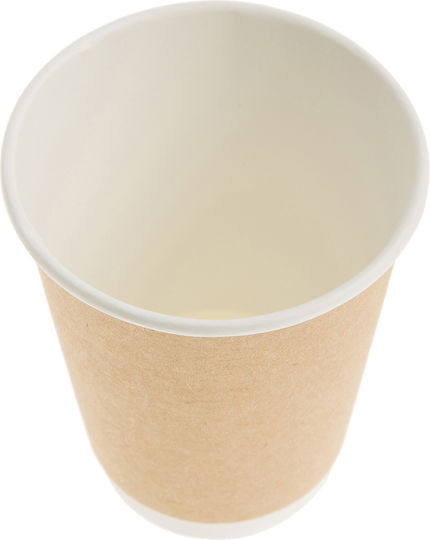 Еднократни Хартиини Крафт Чаши 12oz 360ml Двойна Стена 10x25 Бр