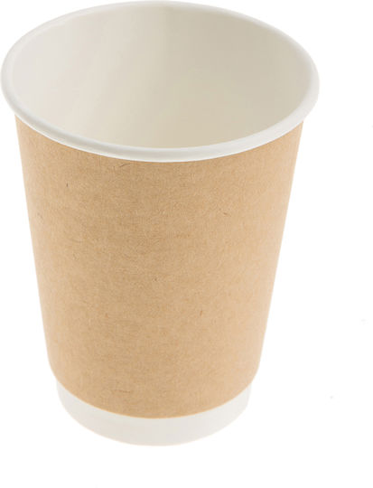 Еднократни Хартиини Крафт Чаши 12oz 360ml Двойна Стена 10x25 Бр
