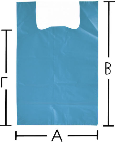 Nylon Bag Blue Vest Type No60 A=30cm B=60cm C=45cm 10pcs