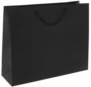 Paper Bag Matte Laminated Black Rope Handle 14x6.5x12 250pcs