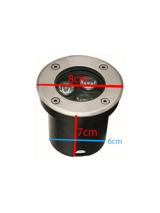 Outdoor Floor Lamp Recessed for Exterior Space F10 Led 12V 3W IP65 Blue Light 4186811