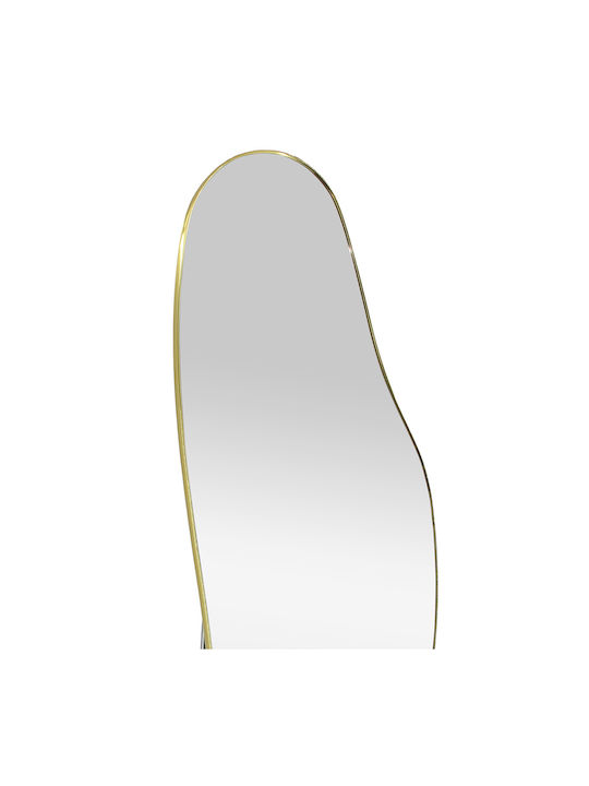 Keskor Asymmetric Floor Mirror With Gray Wooden Frame 150x39cm