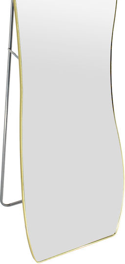 Keskor Asymmetric Floor Mirror with Gold Wooden Frame 150x40cm