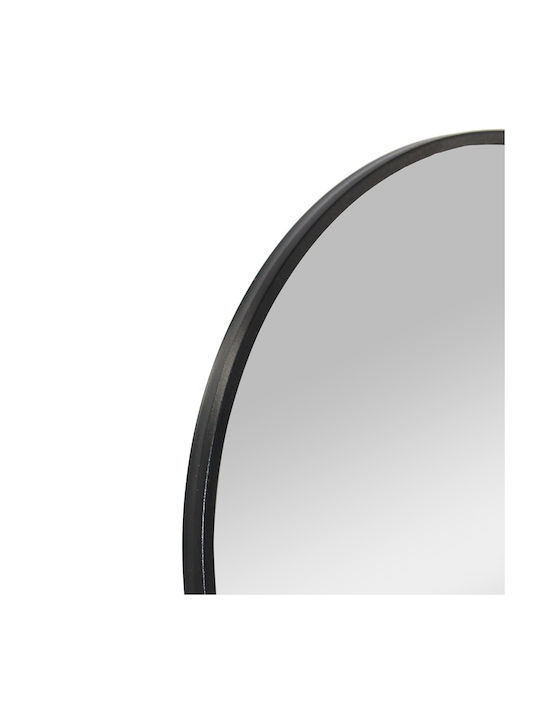 Keskor Oglindă Arcuită cu Cadru Din Aluminiu Negru 146x36cm