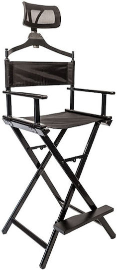 Folding Makeup Chair Black Headrest Holder