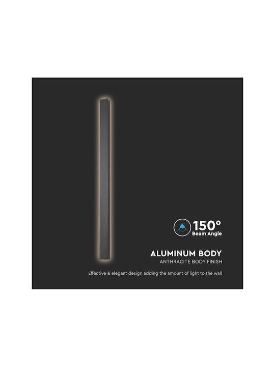 V-TAC Επιτοίχιο Γραμμικό Φωτιστικό LED IP65 10W με Θερμό Λευκό Φως 51x6x5εκ.